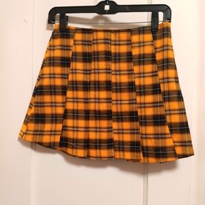 Plaid Yellow and Black Skirt